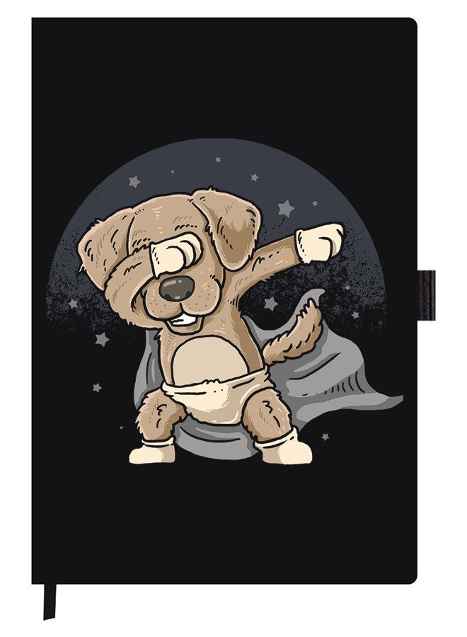 Theodor Designer A5 Thick Black Hardcover Notebook Dab Dog - Image 1