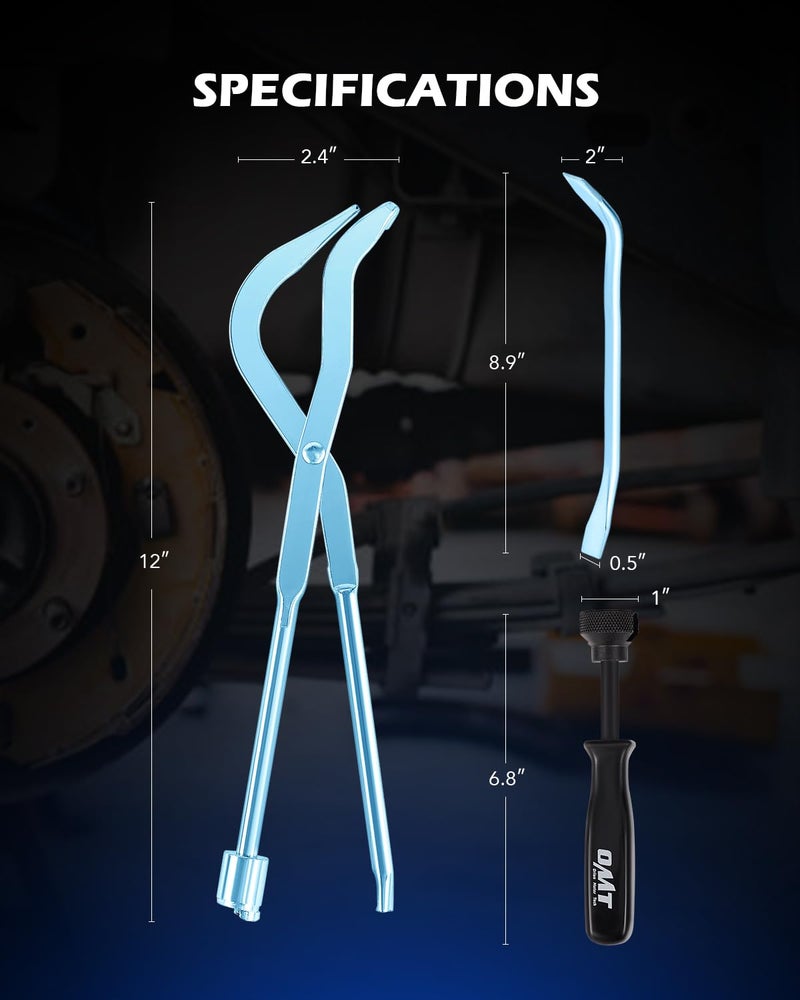 Orion Motor Tech Drum Brake Tool Kit, 3 pc Drum Brake Adjustment Tool Set with Brake Spring Compressor Tool and Brake Spoon, Double Ended Brake Spring Pliers for Brake Spring Removal and Installation - Image 3