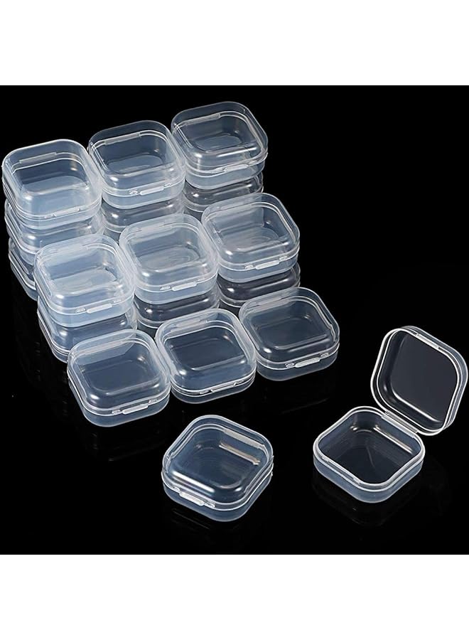 Zaboon Rectangle Clear Plastic Containers, Transparent Beads Storage Containers Box Jewelry Storage Box Case with Hinged Lid for Small Items Beads Jewelry 36 Pieces (3.5 x 3.5 x 1.8 cm) - Image 1