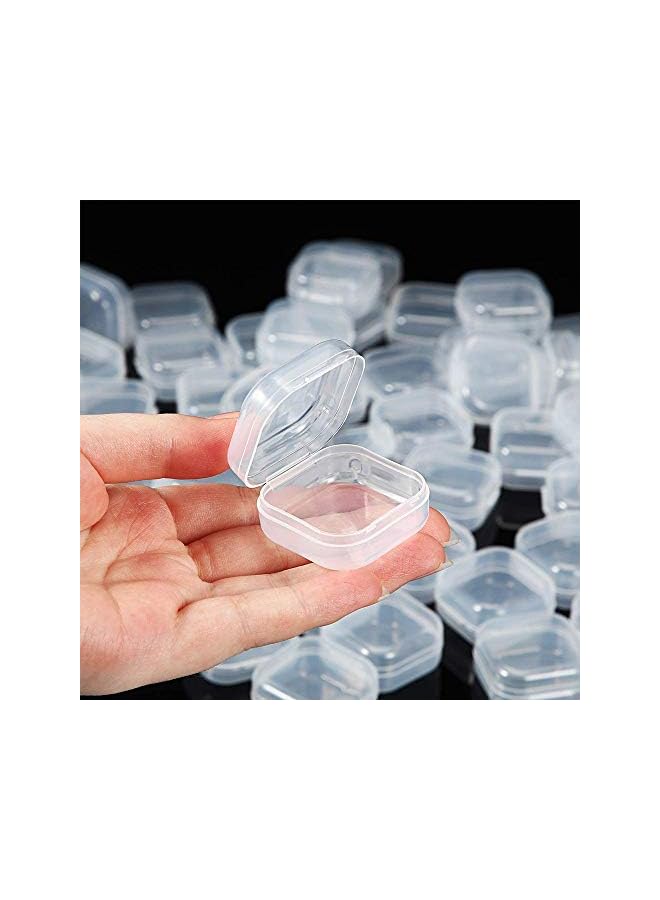 Zaboon Rectangle Clear Plastic Containers, Transparent Beads Storage Containers Box Jewelry Storage Box Case with Hinged Lid for Small Items Beads Jewelry 36 Pieces (3.5 x 3.5 x 1.8 cm) - Image 3
