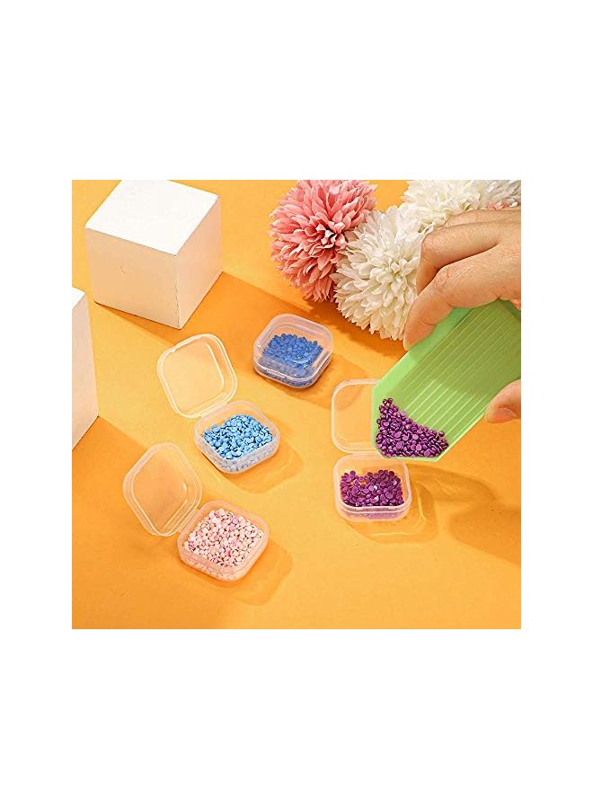 Zaboon Rectangle Clear Plastic Containers, Transparent Beads Storage Containers Box Jewelry Storage Box Case with Hinged Lid for Small Items Beads Jewelry 36 Pieces (3.5 x 3.5 x 1.8 cm) - Image 2