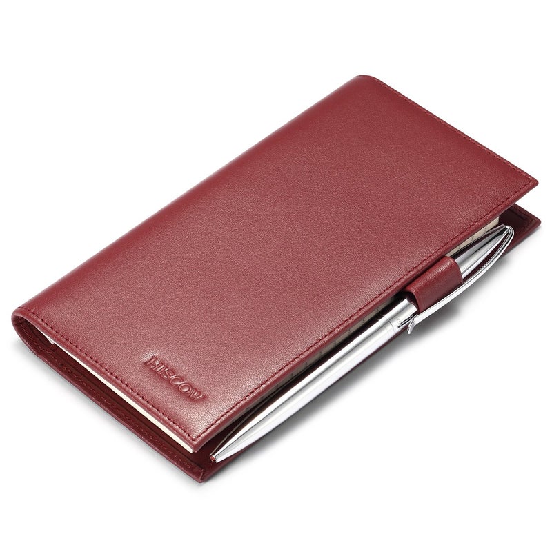 HISCOW Supple Leather Checkbook Cover with Free Divider Italian Calfskin Wine Red - Image 2
