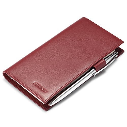 HISCOW Supple Leather Checkbook Cover with Free Divider Italian Calfskin Wine Red - Image 1
