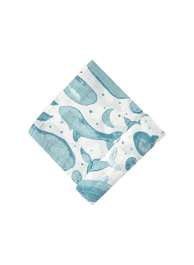 Crane BABY Caspian Single Swaddle Wraps (Whale Print)  - Image 1
