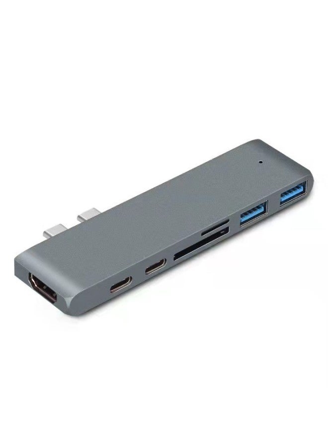 Neutral Typec Expansion Dock 7-in -1 Hub For Macbook Usb Splitter Hdmi Network Port Docking Station - Image 1