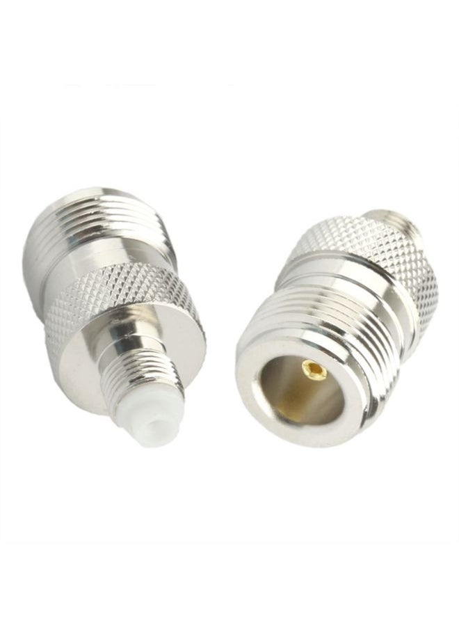 BURAQ Coaxial RF FME Female to N Female Adaptor(Silver)  - Image 2