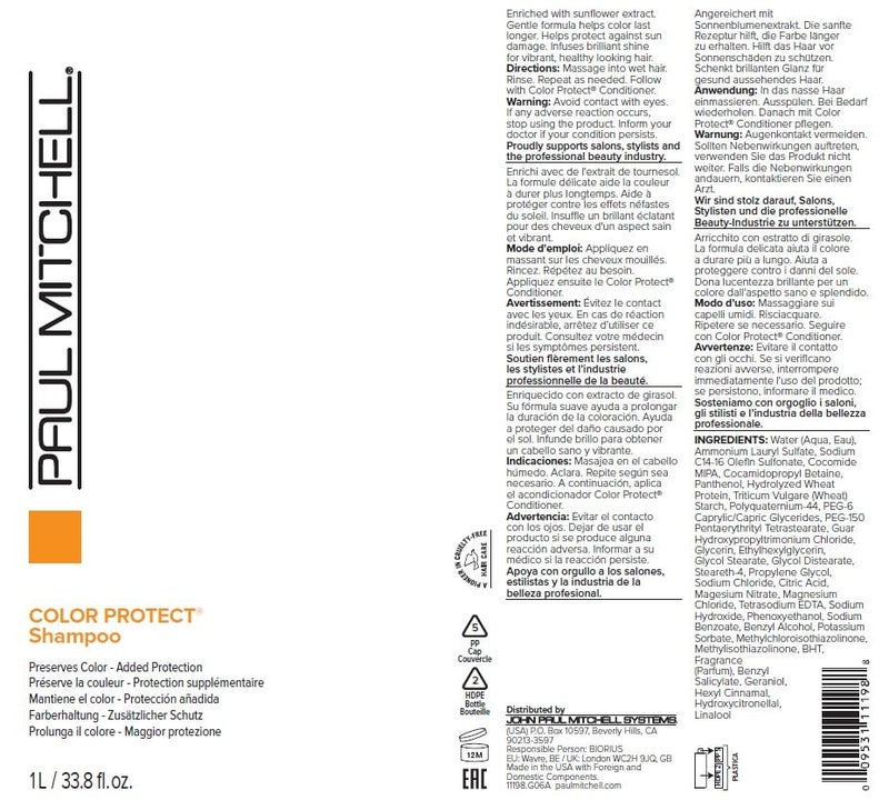 Paul Mitchell Color Protect Shampoo and Conditioner, Prevents Fade + Adds Shine, For Color-Treated Hair, 33.8 fl. oz, Set - Image 5