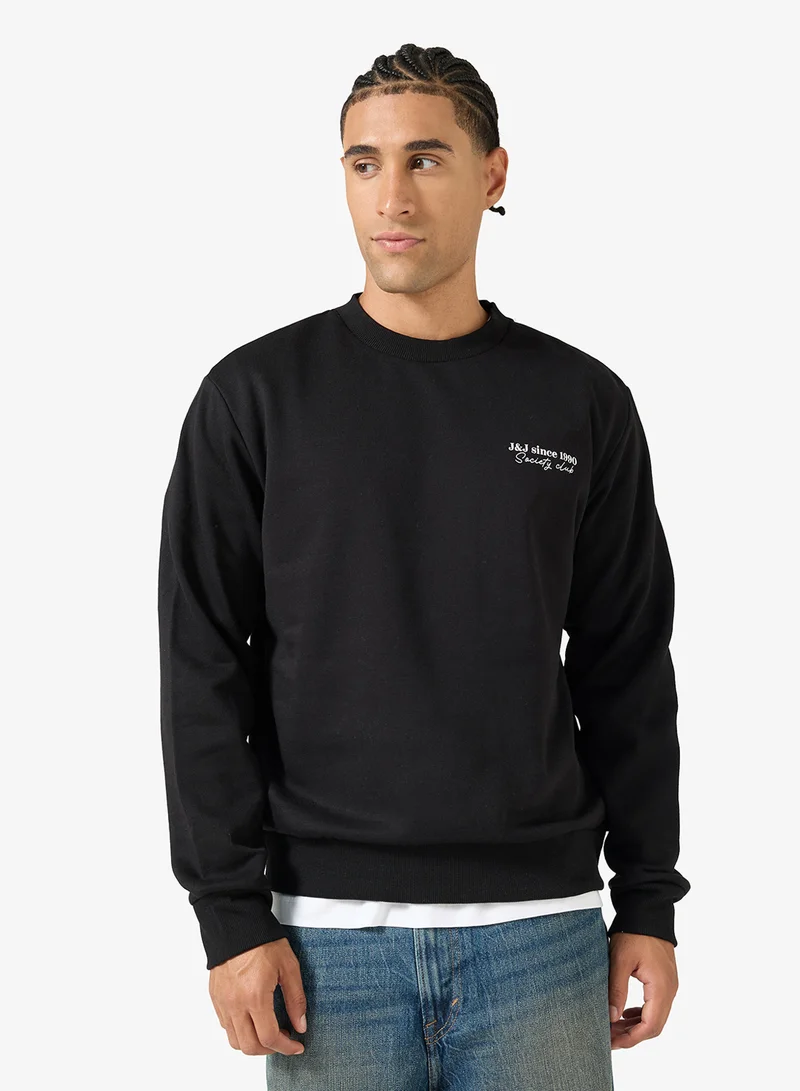 JACK & JONES Logo Print Crew Neck Sweatshirt