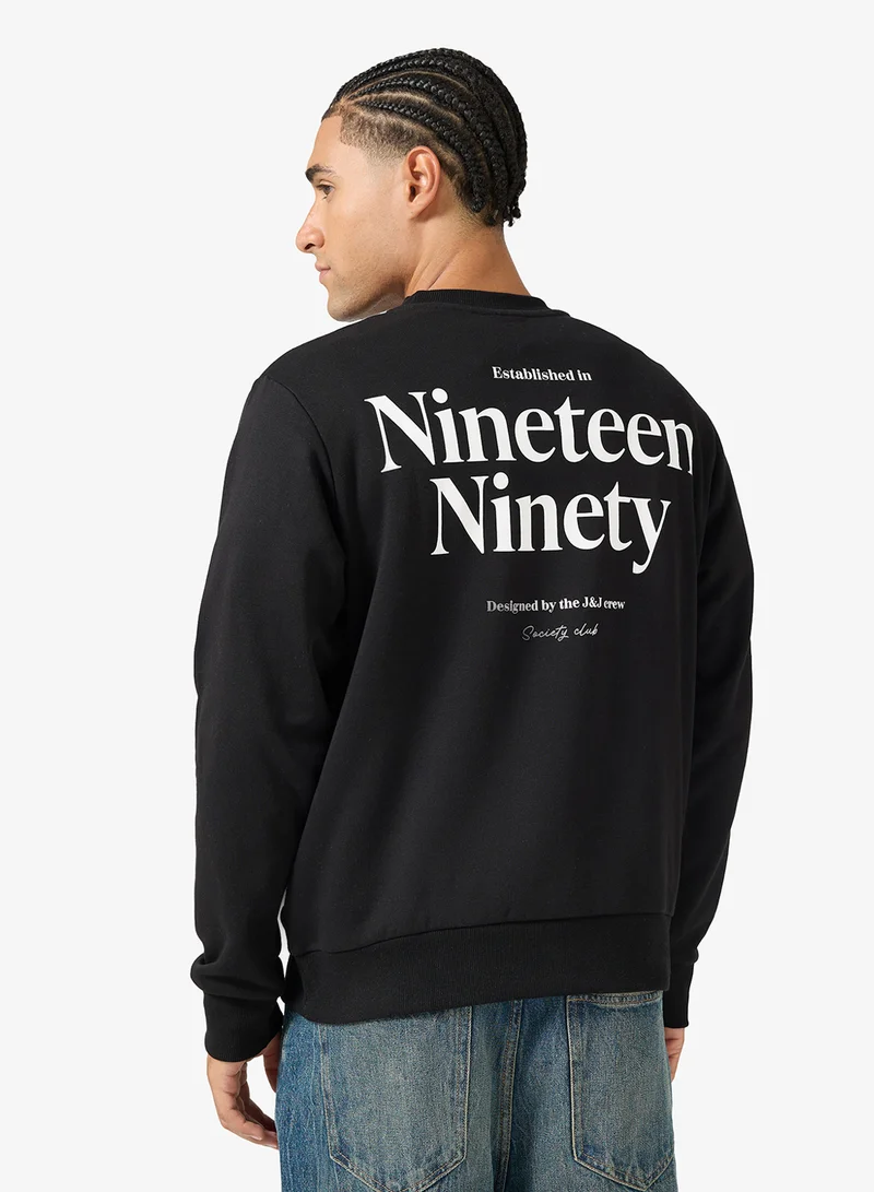 JACK & JONES Logo Print Crew Neck Sweatshirt