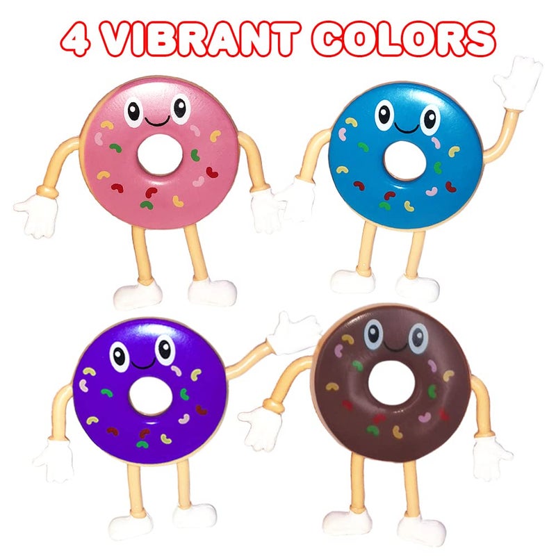 ArtCreativity Bendable Donut Figures, Set of 12, Bendable Toys for Kids, Donut Party Favors for Boys and Girls, Stress Relief Fidget Toys for Kids, Goodie Bag Stuffers, and Pinata Fillers - Image 5