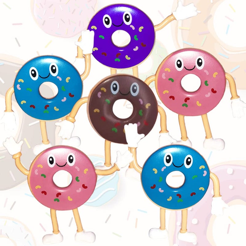 ArtCreativity Bendable Donut Figures, Set of 12, Bendable Toys for Kids, Donut Party Favors for Boys and Girls, Stress Relief Fidget Toys for Kids, Goodie Bag Stuffers, and Pinata Fillers - Image 4
