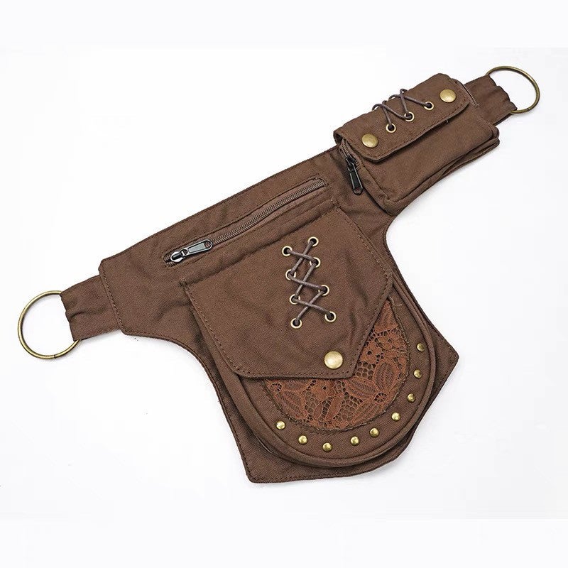 Q4C Shop Owner Model Outfit With Bag American Retro Waist Bag Belt Bag - Image 5