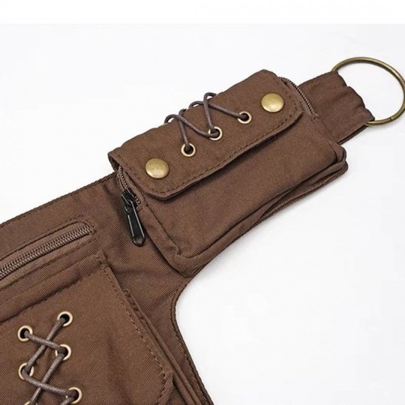 Q4C Shop Owner Model Outfit With Bag American Retro Waist Bag Belt Bag - Image 3