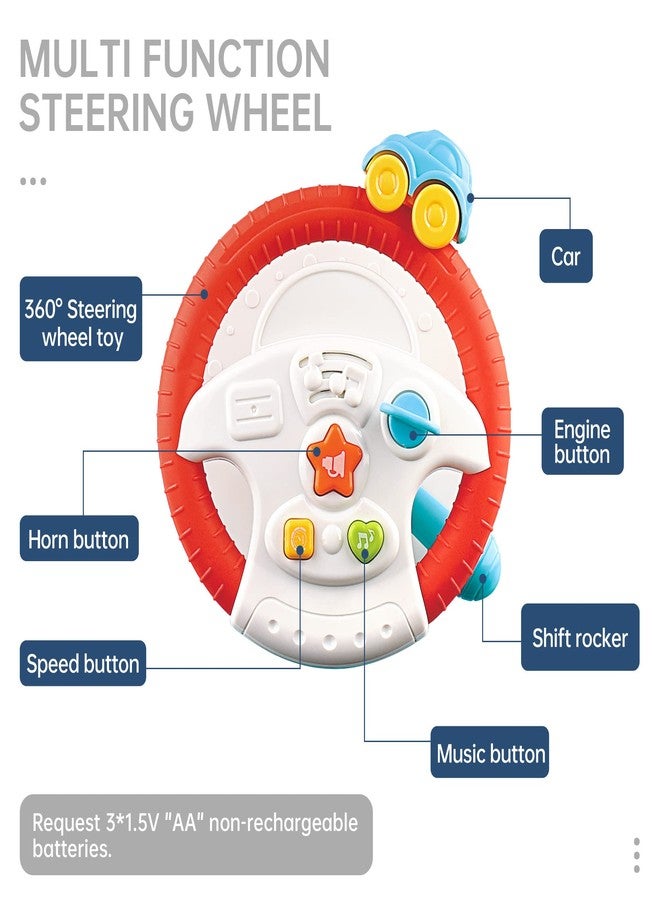 Caterbee Baby car seat Toys with Steering Wheel Center for Long Journeys (Car) - Image 5