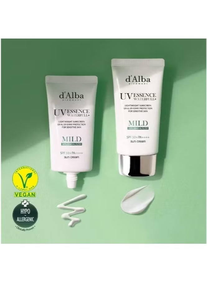 d'alba Piedmont Italian White Truffle Waterfull Mild Sunscreen, Vegan, Mineral Sunscreen, SPF 50+ PA++++, Non-Nano Sunscreen Suitable for Sensitive Skin, Gentle & Light Finish, Korean Skincare - Image 2