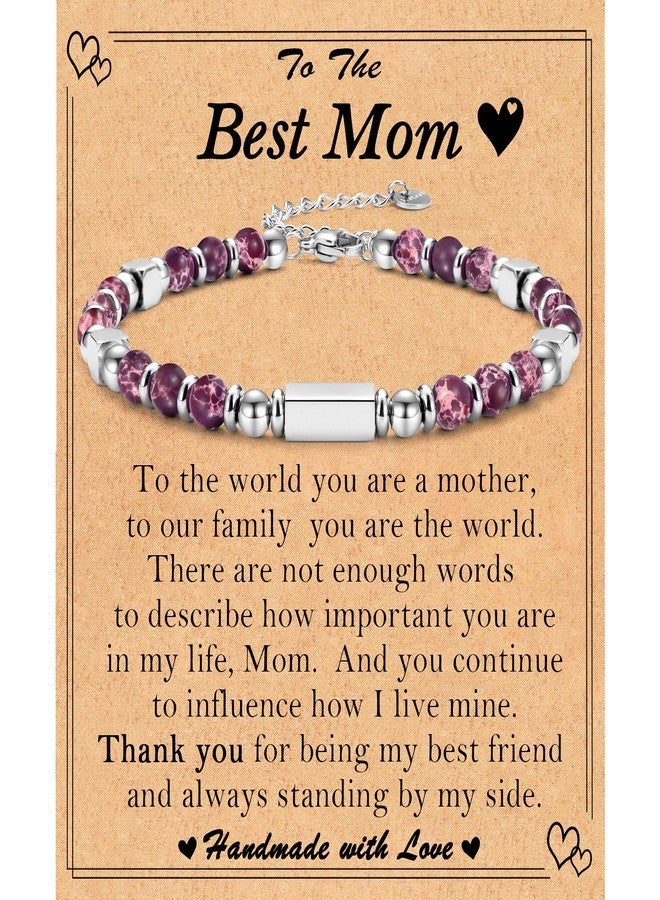FIEEFX Mothers Day Gifts for Mom Women, Christmas Valentines Day Easter Birthday Gifts Stocking Easter Basket Stuffers Beaded Bracelet Jewelry Gift for Mom from Daughter Son - Image 1