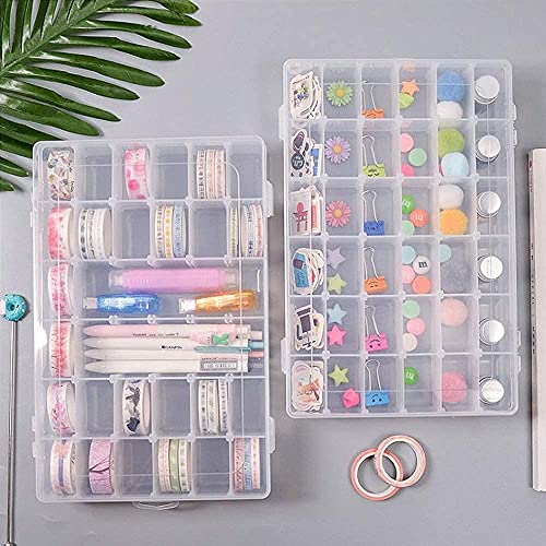 Darkshri 36 Grids Clear Plastic Jewelry Box Organizer Storage Container with Removable Dividers (5544) - Image 1