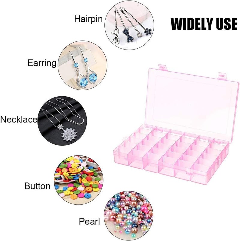 Darkshri 36 Grids Clear Plastic Jewelry Box Organizer Storage Container with Removable Dividers (5544) - Image 3