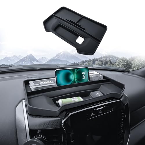 HGWEI Dash Storage Tray Compatible with 2019-2026 Dodge RAM 1500 (14.4"&12" Uconnect Screen) Accessories- Center Console Dashboard Organizer Replacement Divider (Not for RAM 1500 Classic Screen) - Image 1