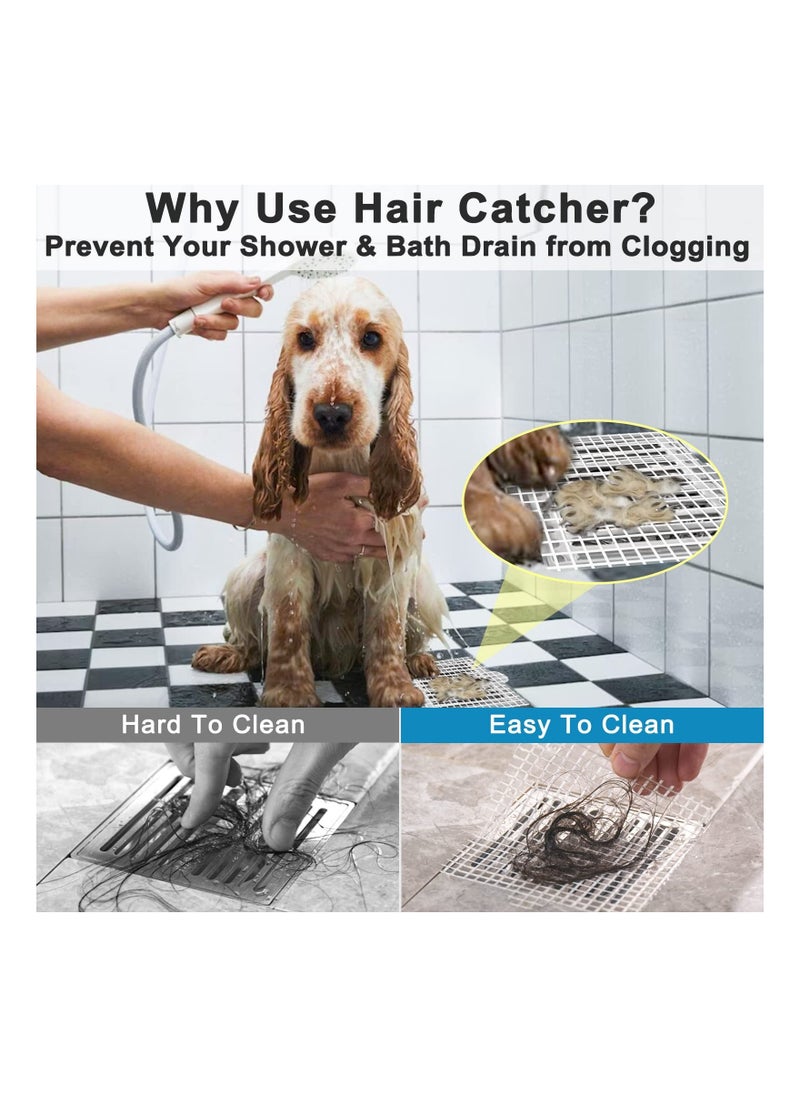 Y&D Disposable Hair Catcher, Shower Drain Mesh Stickers, 4.1- inch Square Floor Filter, Sink Strainer Catchers for Shower, Catcher Stickers (25 PCS)  - Image 2