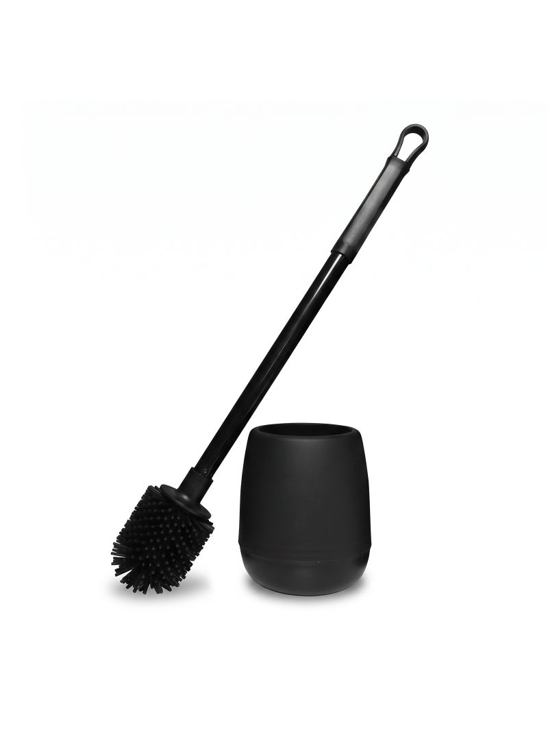 FEELSO Toilet Bowl Brush with Silicone Head for Bathroom Cleaner Black - Image 1