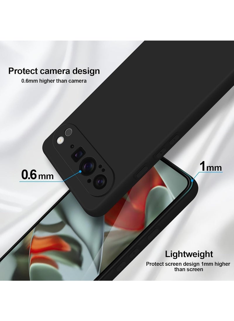 Google Pixel 9 Pro XL Liquid Gel Rubber Bumper Case with Soft Microfiber Lining Cushion Slim Hard Shell Shockproof Protective Cover for Google Pixel 9 Pro XL 5G Black  - Image 3