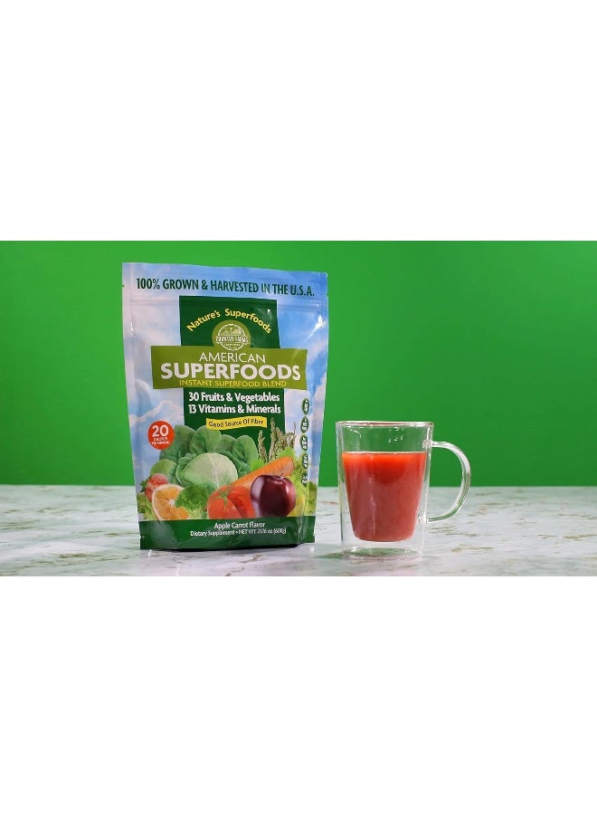 COUNTRY FARMS - Country Farms American Superfoods 30 Fruits & Vegetables Plant Supplement Powder, Protein & Fiber, Apple Carrot Flavor, 60 Servings, Packaging May Vary - Image 1