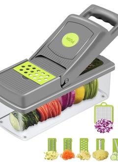 Vegetable Chopper Mandoline Slicer,  Kitchen Multi-Function Diced Vegetable Artifact Potato Shredded Grater,11 in 1 Multi-Function Vegetable and Fruit Chopper, Household Potato Chip Sliced Grater