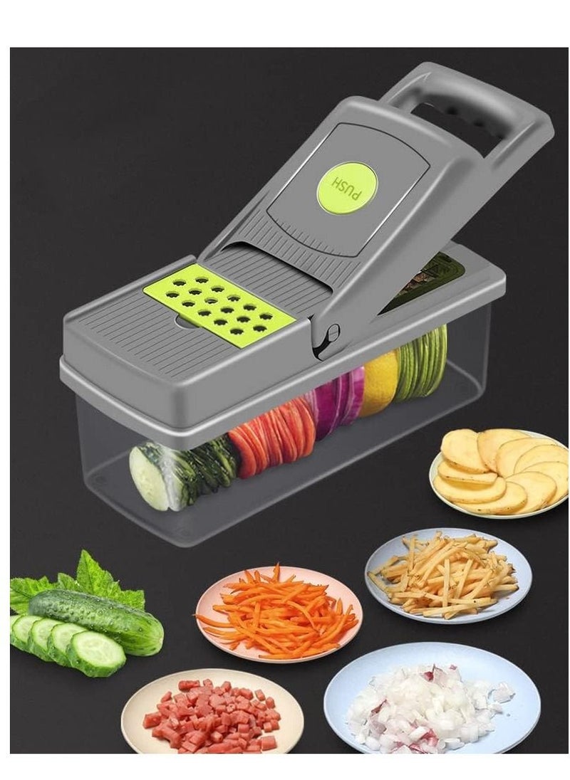 Arabest - Vegetable Chopper Mandoline Slicer,  Kitchen Multi-Function Diced Vegetable Artifact Potato Shredded Grater,11 in 1 Multi-Function Vegetable and Fruit Chopper, Household Potato Chip Sliced Grater - Image 1