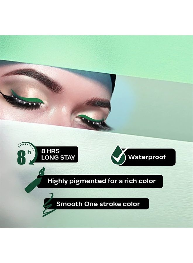 Facescanada Faces Canada Longwear Eye Pencil, 5 Bright Color Shades, Smudge Proof, Waterproof, Intense Color, One Stroke Smooth Color, Made In Germany, Peta Approved, Forest Green, 0.04 Oz - Image 3