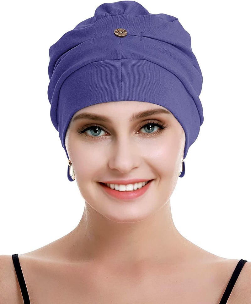 osvyo Cotton Chemo Turbans for Women Cancer Hairloss hat - Cotton Lightweight Headwear Sealed Packaging - Image 1
