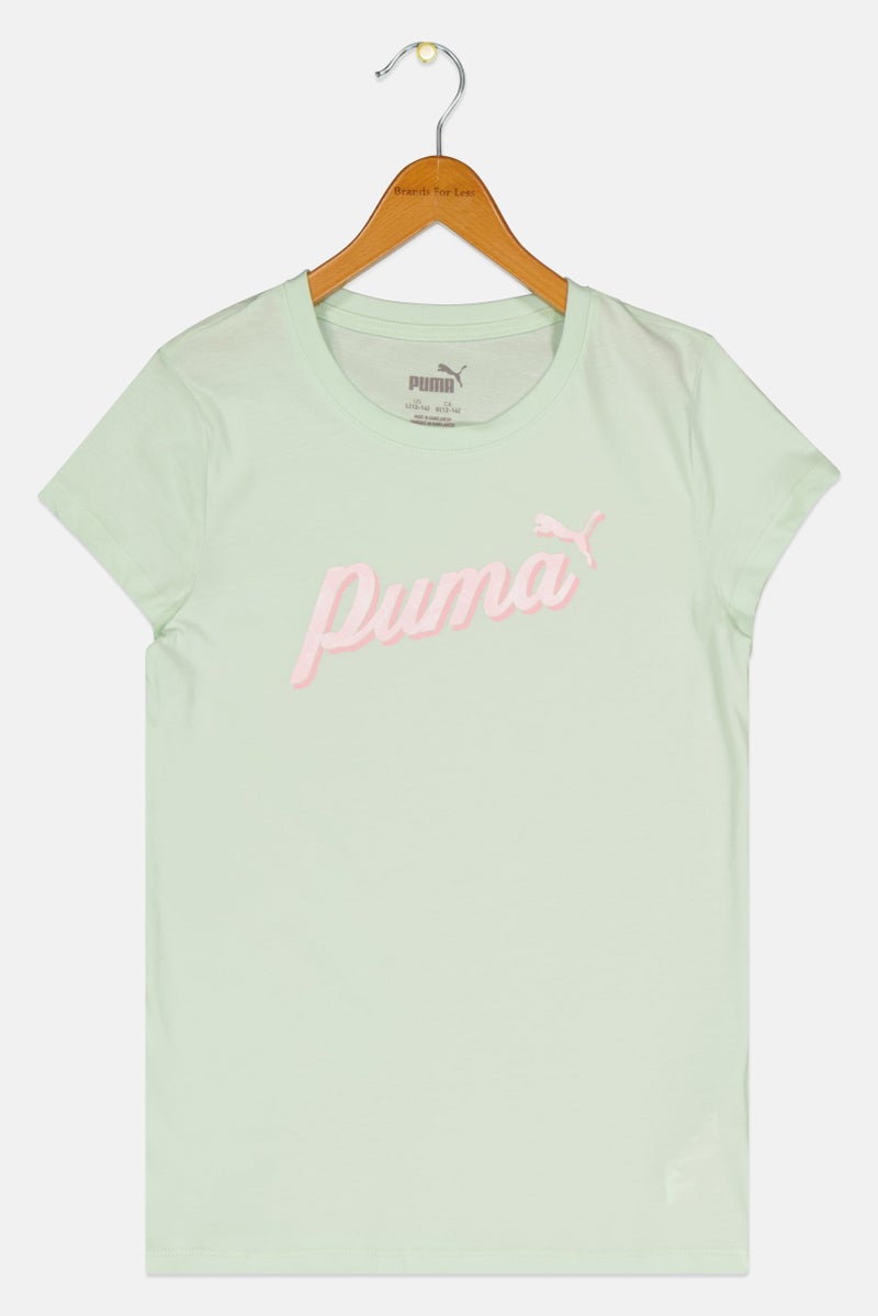PUMA Kids Girl Sportswear Fit Short Sleeve Outdoor T-Shirt, Mint Green - Image 2
