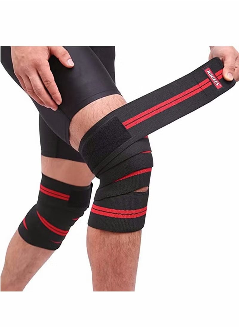 Fitness Knee Straps, Bandages Elastic Squat Weightlifting Straps Knee Pads Outdoor Sports Adjustable Compression Knee Support Sleeve - 1 PCS