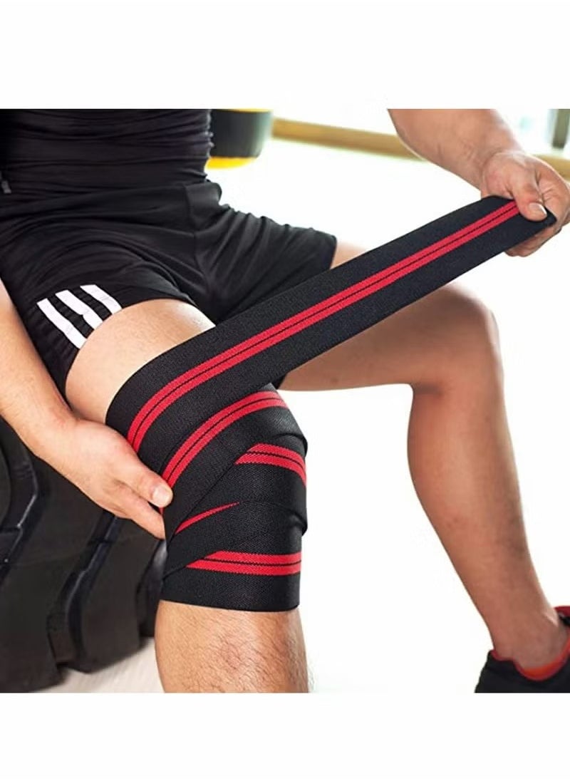 Fitness Knee Straps, Bandages Elastic Squat Weightlifting Straps Knee Pads Outdoor Sports Adjustable Compression Knee Support Sleeve - 1 PCS