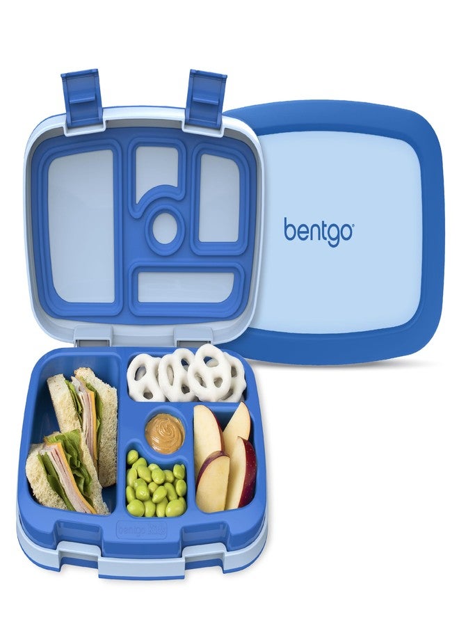 Bentgo Kids Bento-Style 5-Compartment Leak-Proof Lunch Box - Ideal Portion Sizes for Ages 3 to 7 - Durable, Drop-Proof, Dishwasher Safe, PFAS & BPA-Free & Made with Food-Safe Materials (Blue) - Image 1