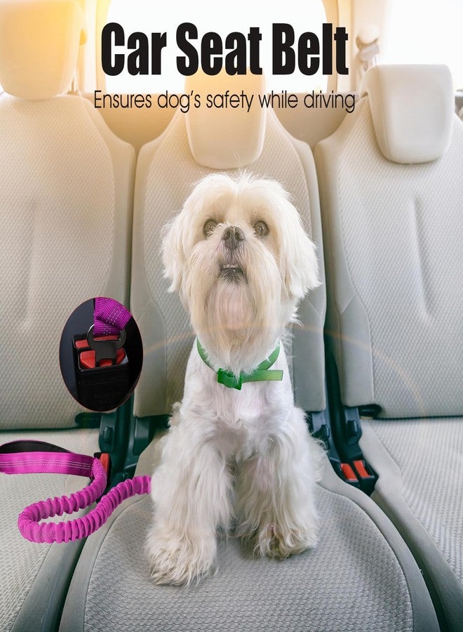 BUMBIN 6Ft Dog Leash Large Dogs, Bungee Dog Leash with 2 Handles, Heavy Duty Leashes for Medium Small Dogs, No Pull Shock Absorbing，with Car Seat Belt for Training, Pink - Image 4