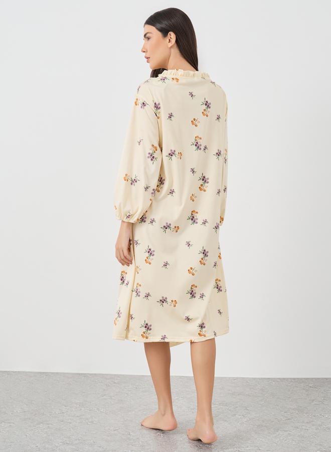 Take Two Take Two Floral Print Tie-Up Detail Robe  - Image 4
