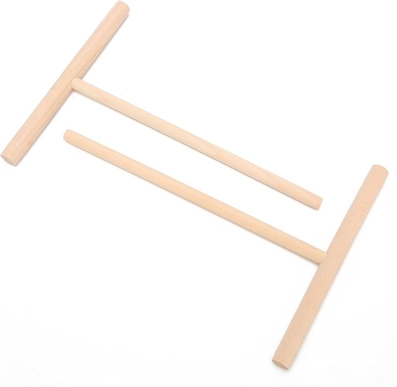 عصا ناشرة للعجين على شكل حرف T من الخشب للفطائر والعجة وأواني الخبز الكهربائية - Image 2