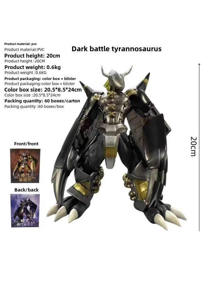 Digital Baby GK Fighting Dragon Tyrannosaurus Rex Beast Handmade Childhood Memories Ornaments Anime Model Boys Gift-Color:Dark Battle Dragon Beast Premium Edition  - Image 1