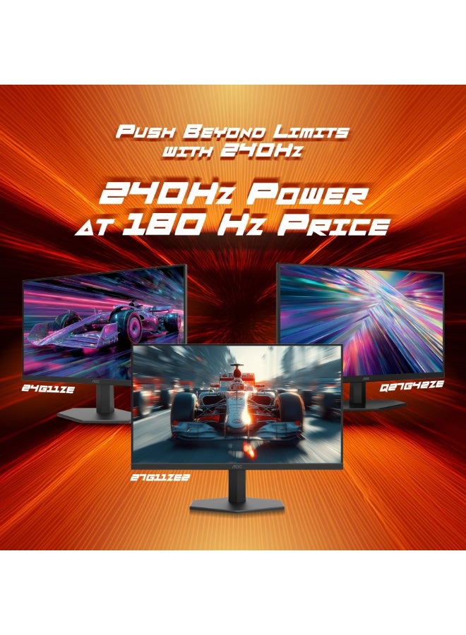 AOC 27-Inch Gaming Monitor, 2560×1440 Quad HD Resolution, Fast IPS Panel, 240Hz refresh rate (260Hz OC), 0.3MS MPRT, HDR10 , HDMI 2.0x2, Display Port 1.4, Adaptive Sync, Tilt Q27G42ZE Black & Red - Image 4