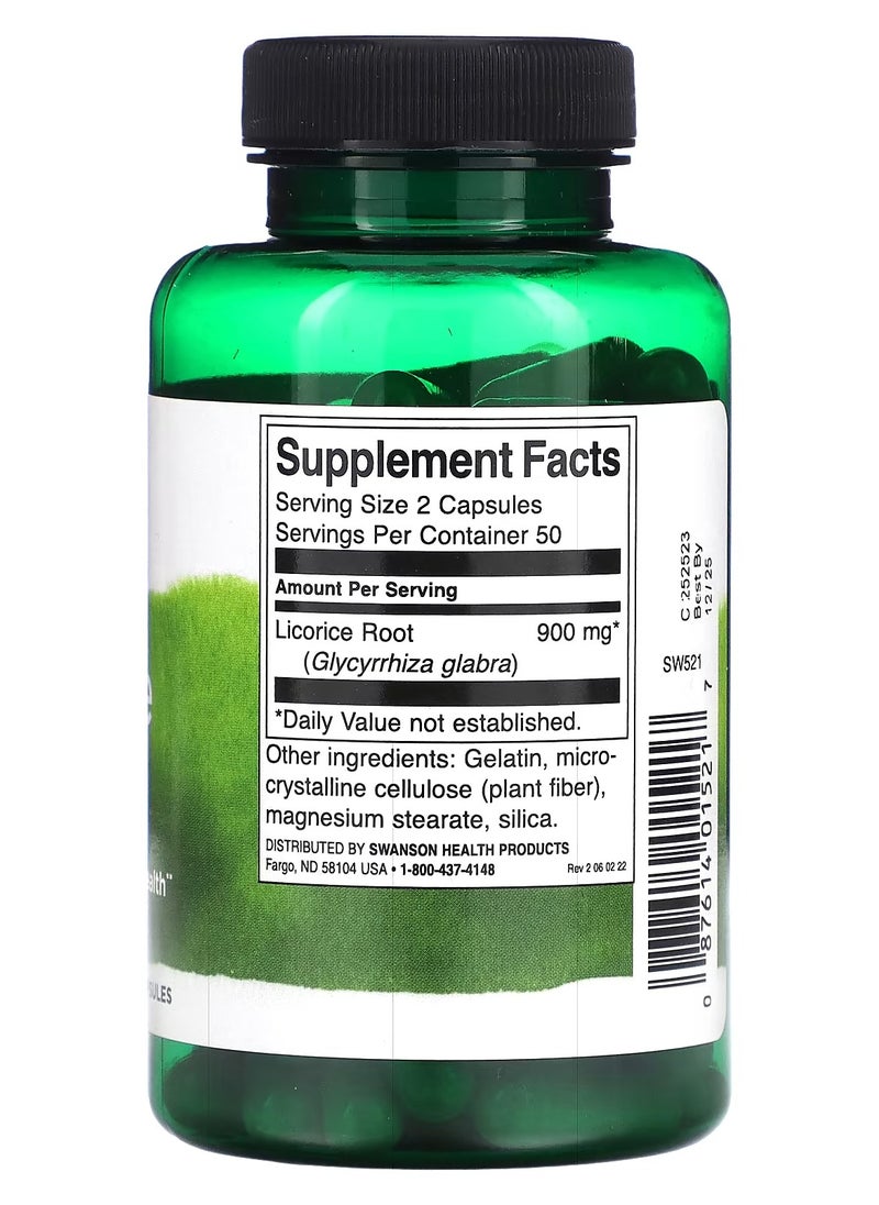 SWANSON Licorice Root, 450 mg, 100 Capsules  - Image 2