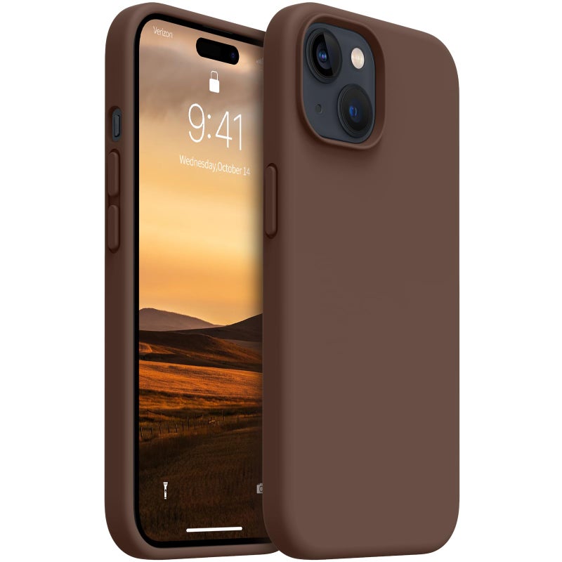 AOTESIER Compatible with iPhone 15 Case, Full Body Food-Grade Silicone Wear-Resistant, Anti-Drop Protection with Soft Anti-Scratch Microfiber Lining Phone Case for iPhone 15, 6.1 inch, Chocolate - Image 1