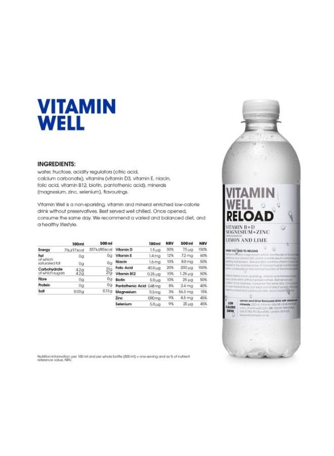 Vitamin Well Reload Lemon And Lime With Vitamins B And D Plus Magnesium And Zinc bottle 500ml - Image 5