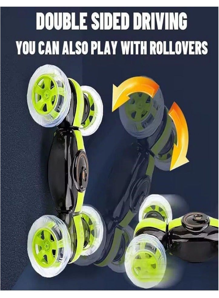Remote Control Car with Watch - Invincible Stunt Car, 360 Degree Rotating Vehicle with Lights and Music, Twist Car Toy for Kids (Green)  - Image 4