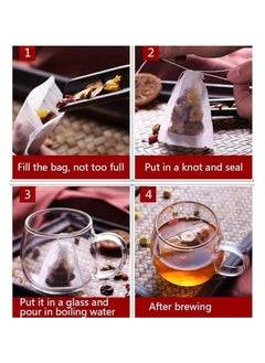 Spaceshoop Tea filter bags 100 pack disposable empty tea bags loose leaf tea infuser drawstring seal tea bags multipurpose non woven fabric sachet bags for coffee spice herbs  - Image 4