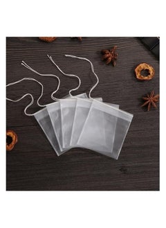 Spaceshoop Tea filter bags 100 pack disposable empty tea bags loose leaf tea infuser drawstring seal tea bags multipurpose non woven fabric sachet bags for coffee spice herbs  - Image 2