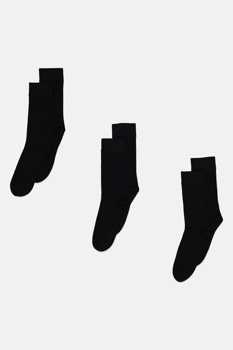 English Laundry Men 3 Pairs Plain Terry Socks, Navy  - Image 1