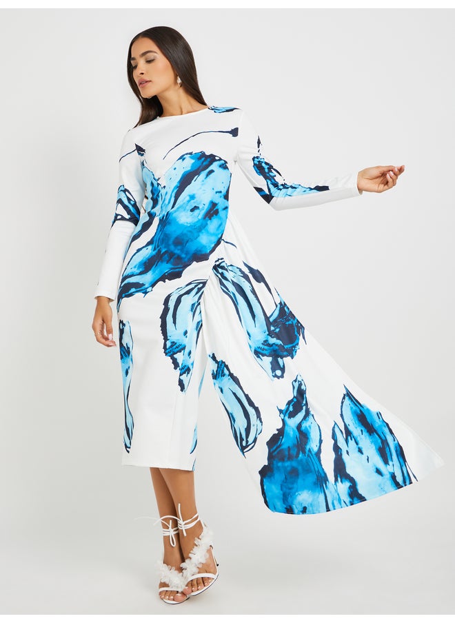 Styli Floral Print Midi Dress  - Image 1