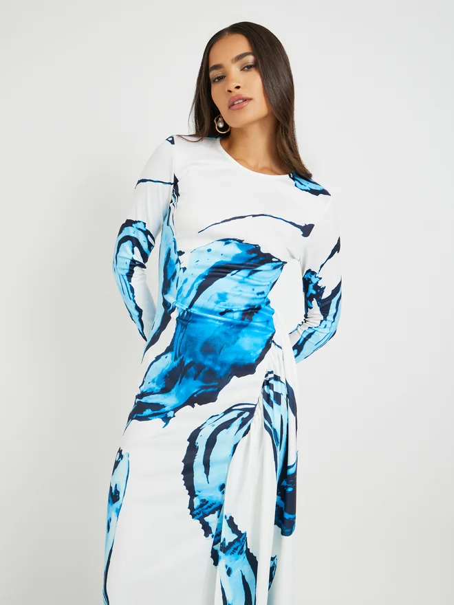 Styli Floral Print Midi Dress