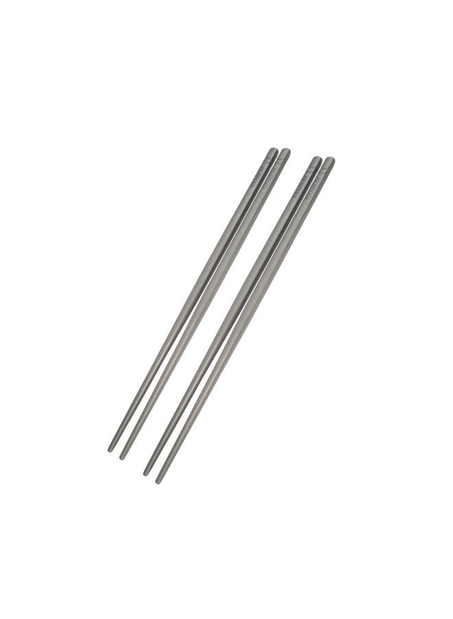 ZEARE Titanium Chopsticks Ultralight 2 Pairs Square Standard Length Rice, Noodles and Sushi Reusable Cutlery Cookware (9 inches (23cm)) - Image 1